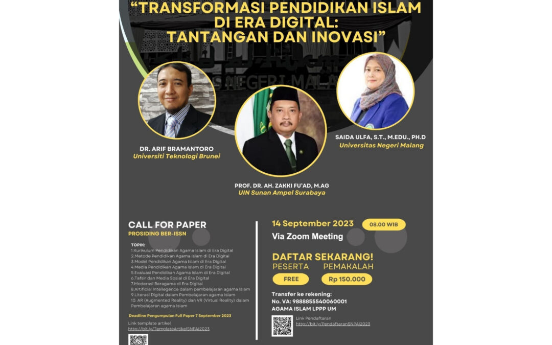 Seminar Nasional Agama Islam “Transformasi Pendidikan Islam di Era Digital: Tantangan dan Inovasi”